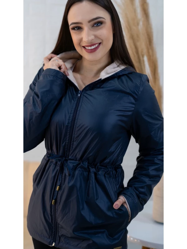 PARKA CORTA VENTO FORRADA COR/PRETA /TAM/M