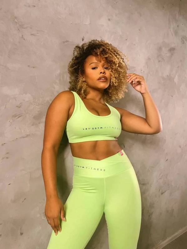 CONJUNTO TOP E LEGGING CANDY VERDE NEON/TAM G