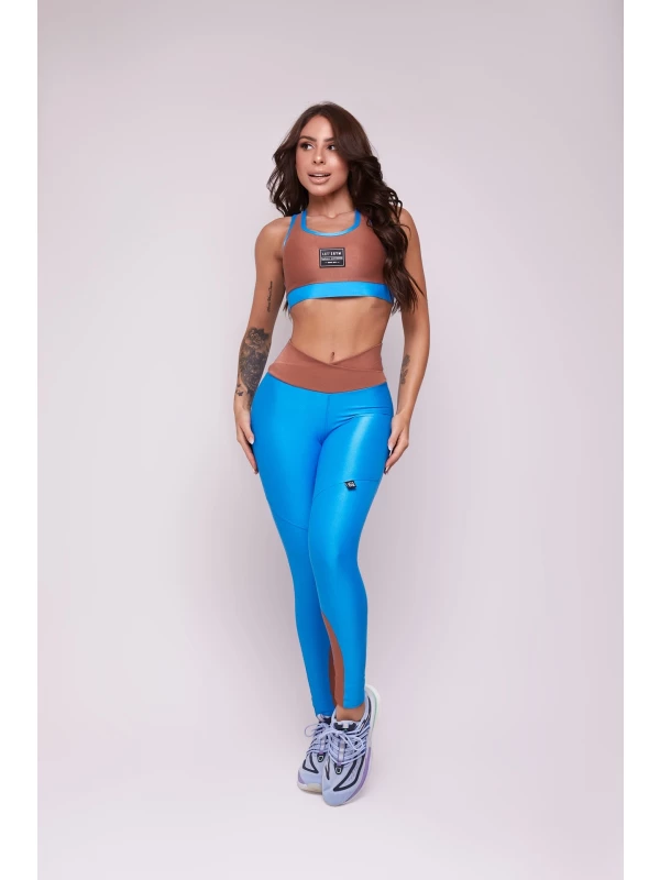 CONJUNTO TOP E LEGGING KING AZUL/TAM/M
