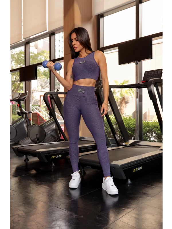  LEGGING 3D RIB LILAS TAM.G