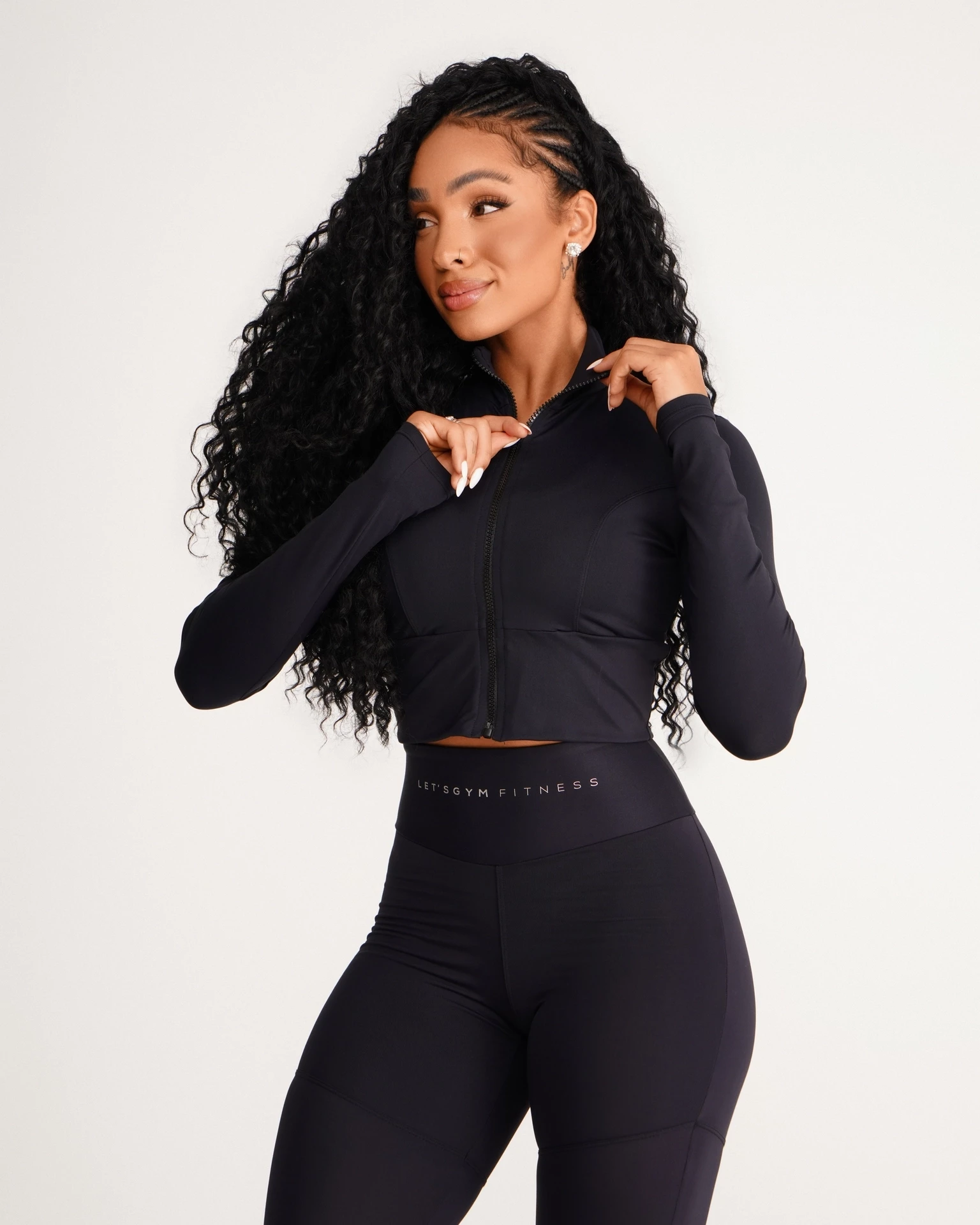 JAQUETA CROPPED BASIC BOWL/PRETO