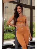 CONJUNTO TOP E LEGGING BASIC CARAMELO TAM/M